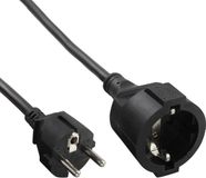 InLine CEE 7/7 - CEE 7/3 stroom verlengkabel | 3x 1,50mm | zwart | 3 meter