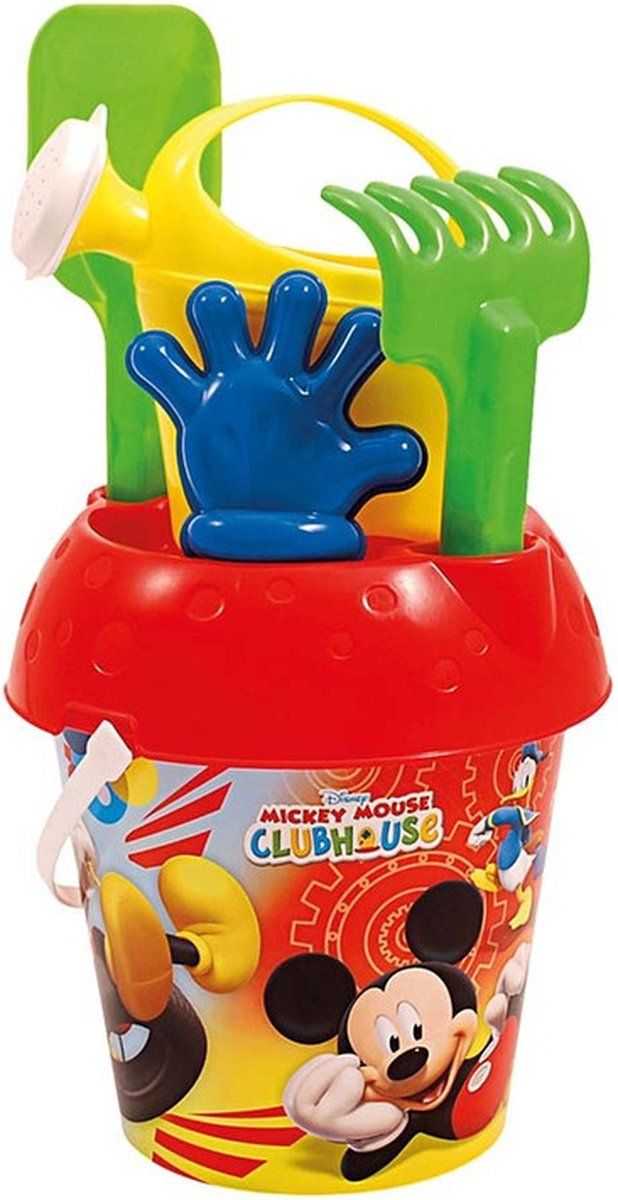 DISNEY JUNIOR Mickey Mouse strand/zandbak speelgoed emmer set - Zandbakspeeltjes - Strandspeelgoed