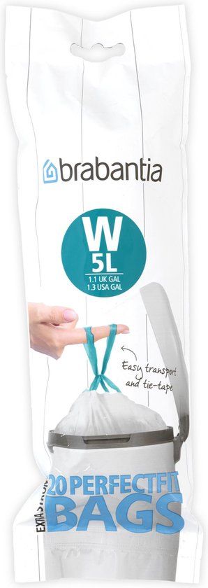 Brabantia Afvalzakken - 5 liter - Wit - 240 stuks