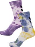 hummel hmlCHEVRON TIE DYE 2-PACK SOCKS Unisex Katoen Schoenmaat 12 Multicolour Purple
