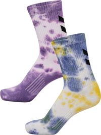 hummel hmlCHEVRON TIE DYE 2-PACK SOCKS Unisex Katoen Schoenmaat 12 Multicolour Purple