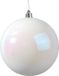 Decoris Kerstbal - wit parelmoer - groot - 14 cm - kunststof - glans