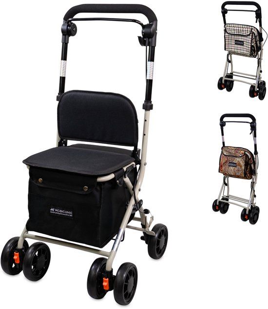 Mobiclinic Coliseo Boodschappentrolley Rollator - 4 wielen - Inklapbaar - Zwart