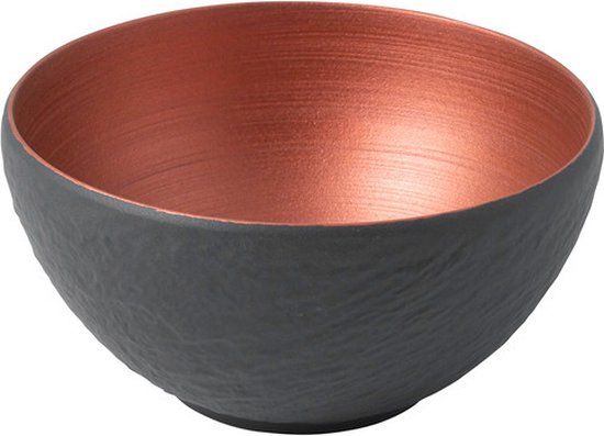 Villeroy & Boch Kom Manufacture Rock Glow - ø 14 cm - Zwart - Porselein