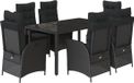 vidaXL 7-delige Tuinset met Kussens Poly Rattan Zwart