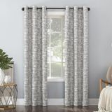 Sun Zero Parrish Distressed Grid Thermal Extreme 100% verduisterende doorvoertule gordijnpaneel, 40 "x 63", grijs