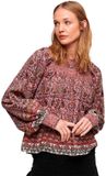 Superdry Printed Smock T-shirt Met Lange Mouwen Roze 2XS Vrouw