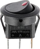 Restagraf - Tuimelschakelaar met rood licht - 3-polig - platte kabelaansluiting - diameter gat 20 mm - 20 A - 12 V - Ref. 17480-1 blisterverpakking