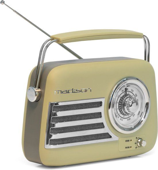 Madison Freesound VR40OGR - Retro Speaker - Groen - Bluetooth