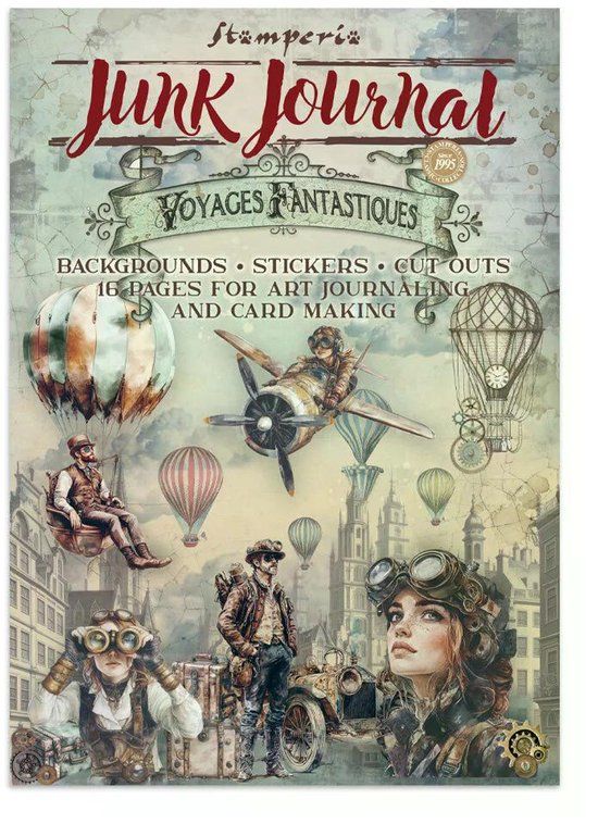 Stamperia - Voyages Fantastiques Junk Journal Stickers, Backgrounds, Cut-Outs (SBJK05)