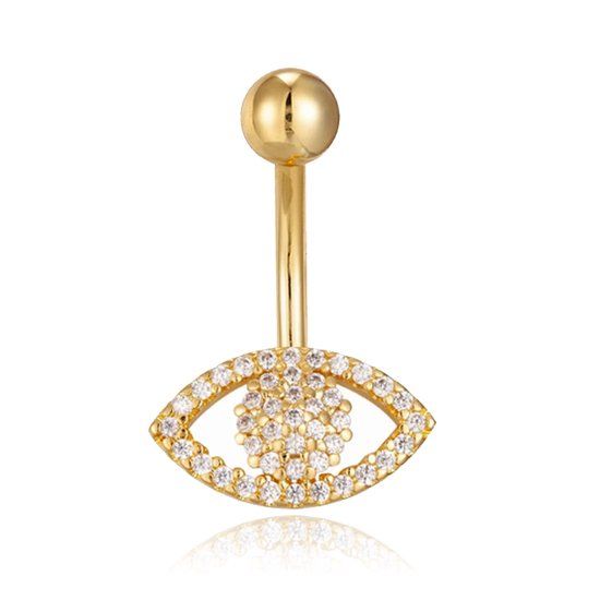 Cilla Jewels Cilla Navelpiercing van Edelstaal - Eye Goudkleurig