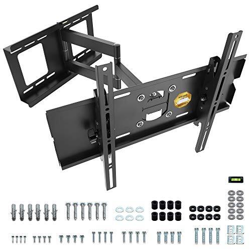 RICOO TV TV muurbeugel draaibaar kantelbaar voor 32-65 inch - universele televisiebeugel uittrekbaar R03 tot 95 kg en VESA 400 x 400 gebogen LCD-scherm houder