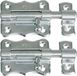 Amig stalen schuifslot/plaatgrendel - 2x - 5 x 4.8 cm - verzinkt - zilver - deur - poort