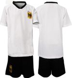 Avento Voetbalset Supporter - WK Duitsland voetbalbroek & shirt Junior - Wit/Zwart - 92