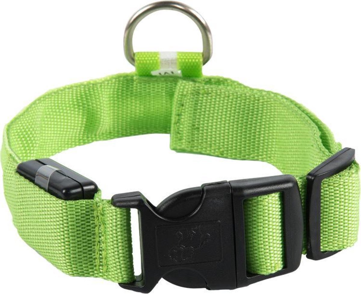 Smartphonica LED lichtband - Lichtgevend - Hondenhalsband - Inclusief Batterijen - Groen - XL groen