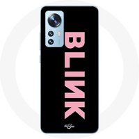 Maniacase Hoesje voor Xiaomi Mi 12 / 12X Blink Fandom Blackpink Pink Logo Zwarte Achtergrond