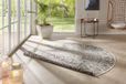 Tapeso Rond vloerkleed Lilja - grijs/crème 140 cm