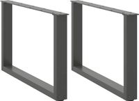 vidaXL Salontafelpoten - 2 stuks - U-vormig - 60x(42-43) cm - Staal - Antraciet