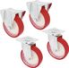 AMIG set de roues pivotantes et fixes - D100mm - polyuréthane - 300kg - heavy duty - 4 roues