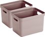 Sunware Opbergbox Sigma - 8x - kunststof - roze - 18 liter - Opbergbakken/opbergers - 35 x 25 x 25 cm