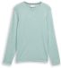 Tom Tailor Basic gebreide trui met ronde hals - Maat L - soft greyish green melange