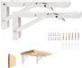 Console rabattable blanc 2 pièces supports de table pliante robustes en acier inoxydable