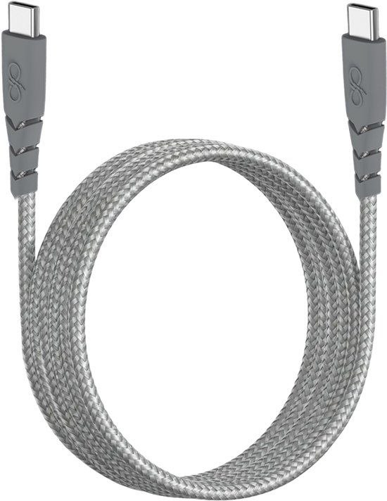 FORCE CASE USB-C naar USB-C Oplaadkabel 3A - Ultra-Resistant - 2m, Grijs