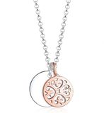 Elli - Halsketting - Bi Color Ornament Kreis 925 Sterling Silber - Dames