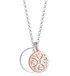 Elli - Halsketting - Bi Color Ornament Kreis 925 Sterling Silber - Dames
