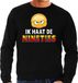 Bellatio Decorations Funny emoticon sweater Ik haat de nineties zwart voor heren - Fun / cadeau trui S