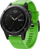 Strap-it Siliconen Sport Bandje Groen voor Garmin Fenix 5/6/7/8/9 47mm