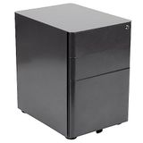 Flash Furniture Warner Moderne archiefkast met 3 afsluitbare laden met kantelbeveiliging en hanglade voor juridische dossiers en brieven, zwart