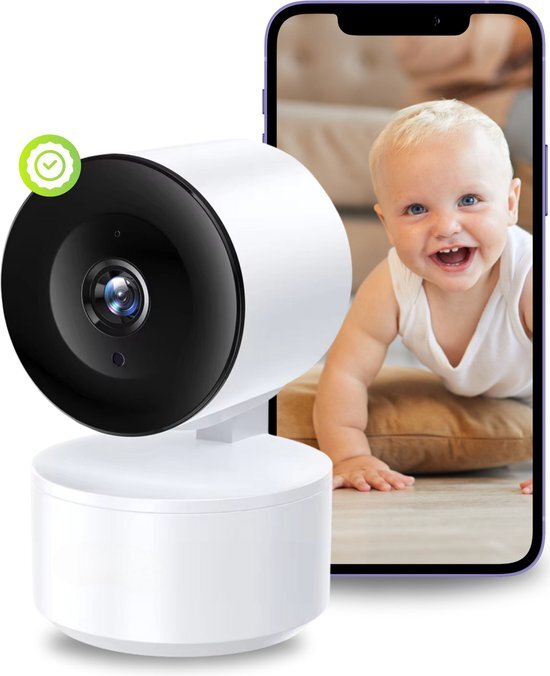 HB Camera 2K HD WIFI - Babyfoon met camera - Op afstand bestuurbaar - Video & Audio - Baby monitor - Smart App Functie - Babyfoon - Wit