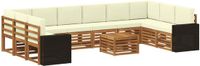 vidaXL - Bank loungeset - Polyester - Natuurlijk en crème
