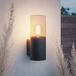 HOFTRONIC Blaze LED Wandlamp Smokey Glas E27 IP44 Zwart