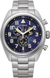 Citizen AT2480-81L Heren Horloge - Titanium - Zilverkleurig - Blauwe Wijzerplaat - Ø 43 mm