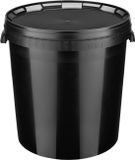 Garronda 10x Emmer Met Deksel - 30 L - Zwart