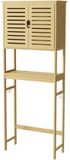 J&R Armoire de rangement - Meuble WC - Meuble lave-linge - Armoire de salle de bain - Étagère de salle de bain - Bambou - Marron clair