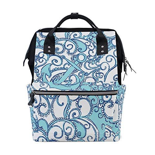 MONTOJ Cartoon Anker Wave Canvas Rugzak Reizen Campus Rugzak - 5601224250599