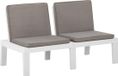 vidaXL Loungebank met kussen kunststof wit