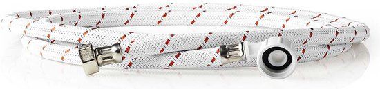Nedis Nylon Toevoerslang - 2.50 m - 1/2'' - 3/4'' - Wassen en Drogen - Wit