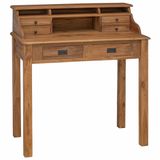 vidaXL Schrijfbureau Naturel Massief Teakhout 89,5 x 49,5 x 100 cm