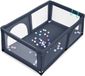 COAST™ Babybox met 50 Speelballen en 2 Deuren Baby Speelbox Grondbox 120 x 190cm Donkergrijs