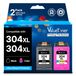 HP 304 XL Multipack Noir + Cartouches d'encre couleur compatibles