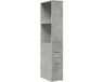 vidaXL Armoire de salle de bain - étroite - avec - roulettes - bois travaillé - gris béton