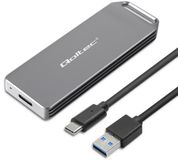 Qoltec Serie - Mini Aluminium Behuizing - M.2 SSD - PCIe NVMe - USB 3.1 - Zilver