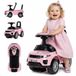 Sun Baby Loopauto vanaf 1 jaar, bobby auto, kinderauto vanaf 12 maanden, babyauto, babywalker met claxon en motorgeluiden (Lichtroze)