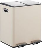 Relaxdays Prullenbak 2 vakken - 15 liter - Beige