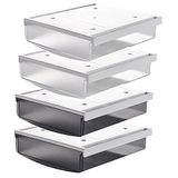Tuka-lades, 4 x 1,7 liter, 21 x 18 x 5,4 cm, zelfklevende laden, verborgen onderbouwlade onder bureau, pennenbox, set van 4, in mat zwart + transparant TKD8608