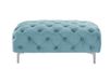 Vente-unique Chesterfield-poef van pastelblauw velours EDWINA